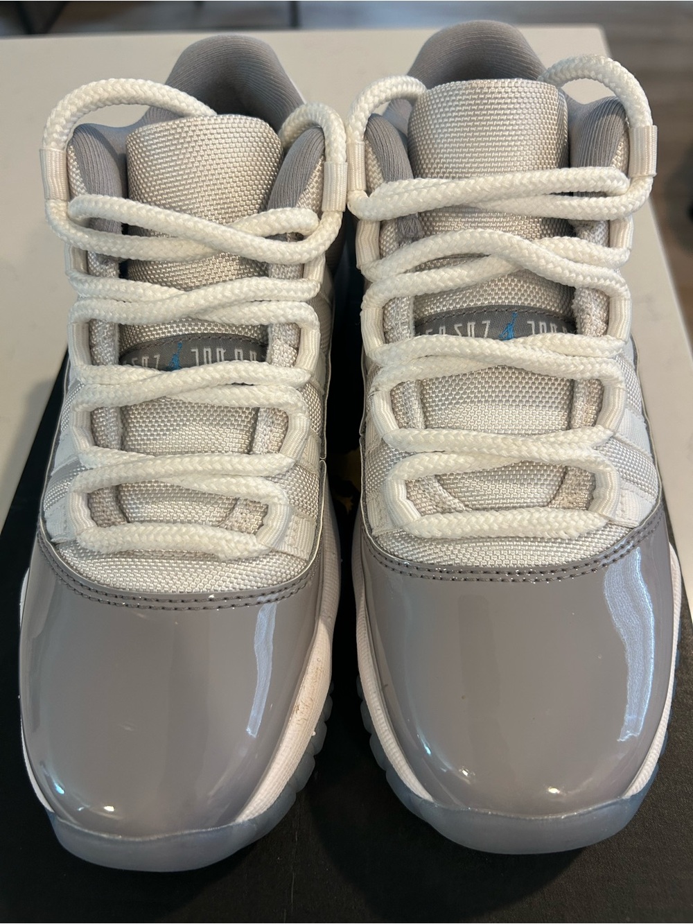 Jordan Air Retro 11 Low GS in White and Gray - Picture 3 of 5